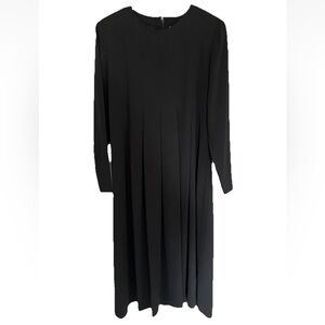 Orvis Vintage 90s/Y2K Maxi Modest Black Ladies Dress Size 14P Dark Academia Goth